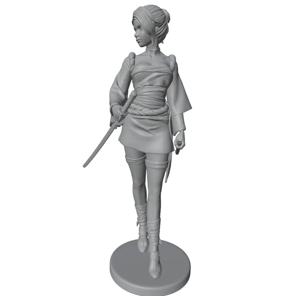 Detalle del modelo gris impreso en 3D