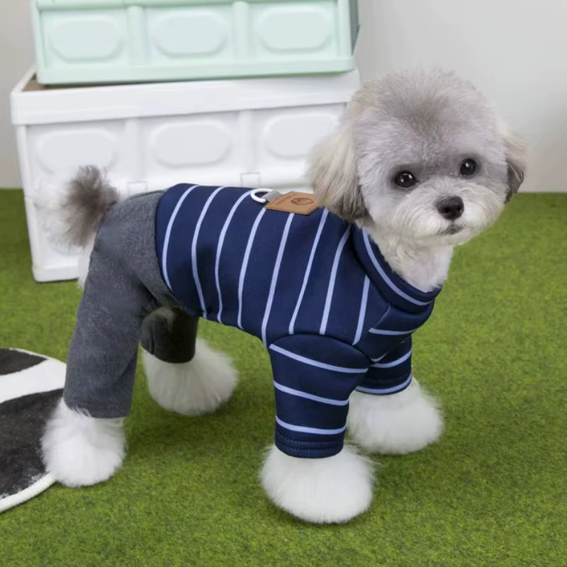 Mono rayado cálido para perros y gatos – Overol Yorkshire otoño