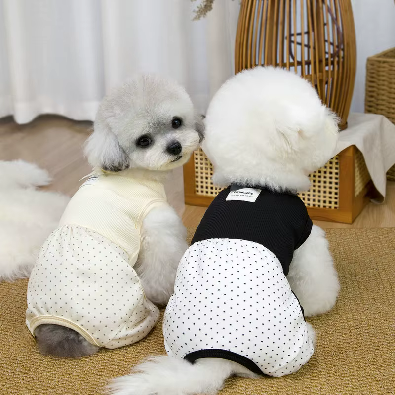 Pijama invierno perro y gato punto lunares Chihuahua transpirable - imagen 3