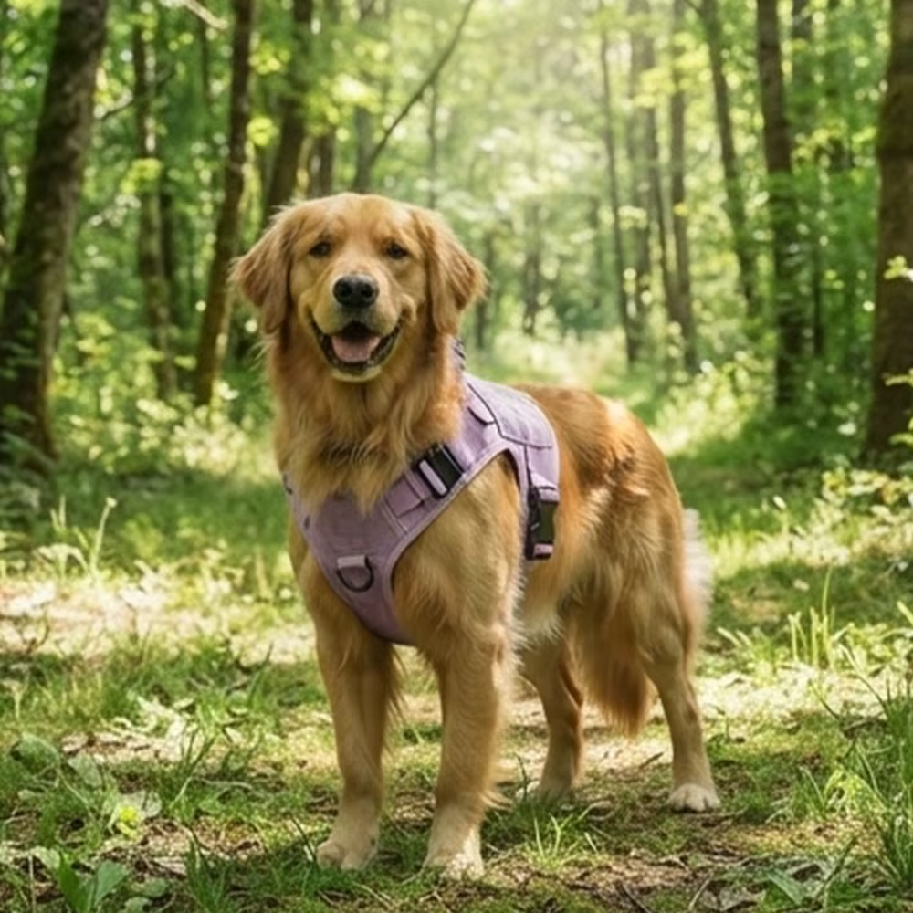 Arnés Táctico Morado para Perro con Asa y Correa Elástica – Ajustable - imagen 4