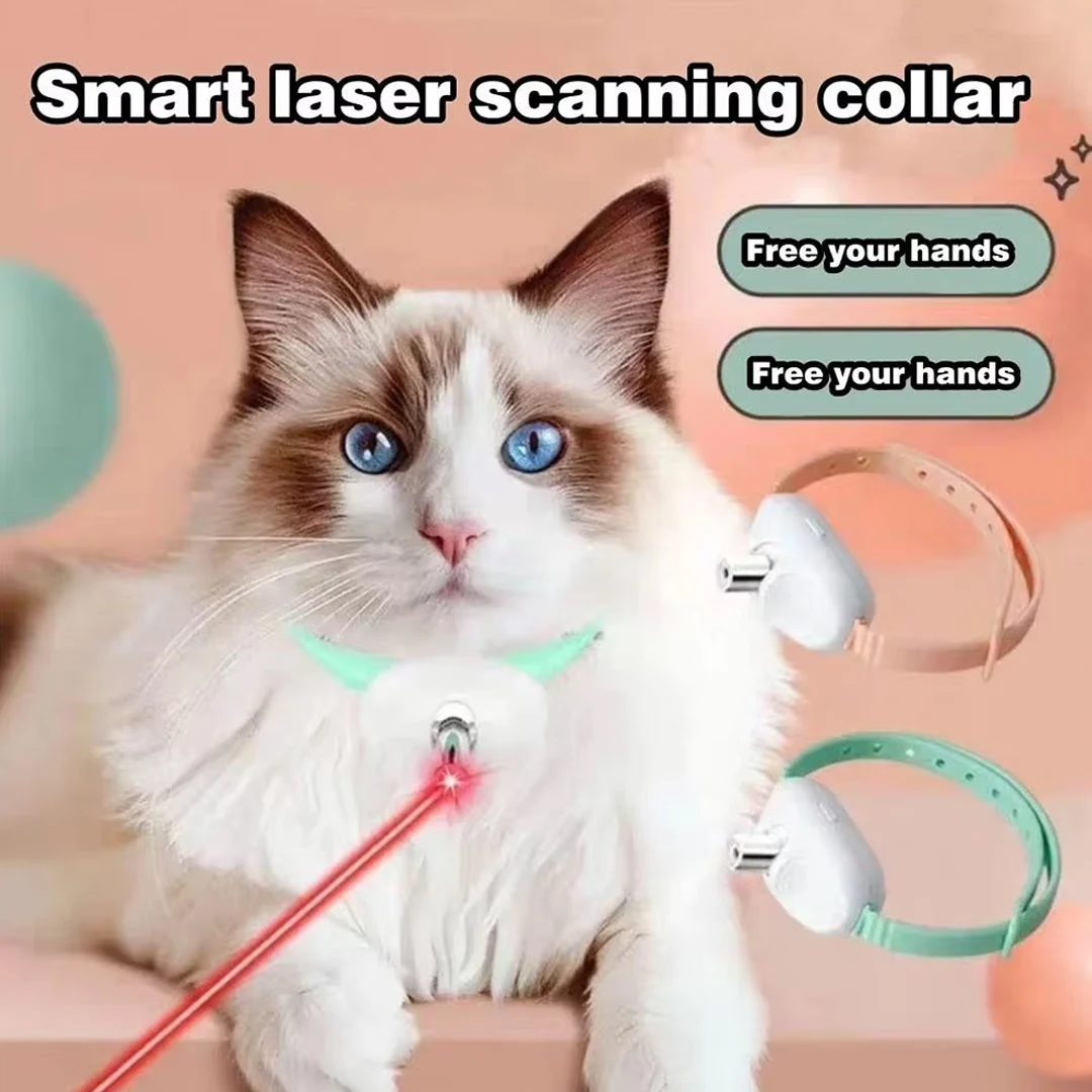 Collar láser recargable: juguete interactivo para gatos con IR - imagen 2