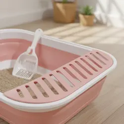 Caja de arena plegable semicerrada, fácil de limpiar y sin fugas