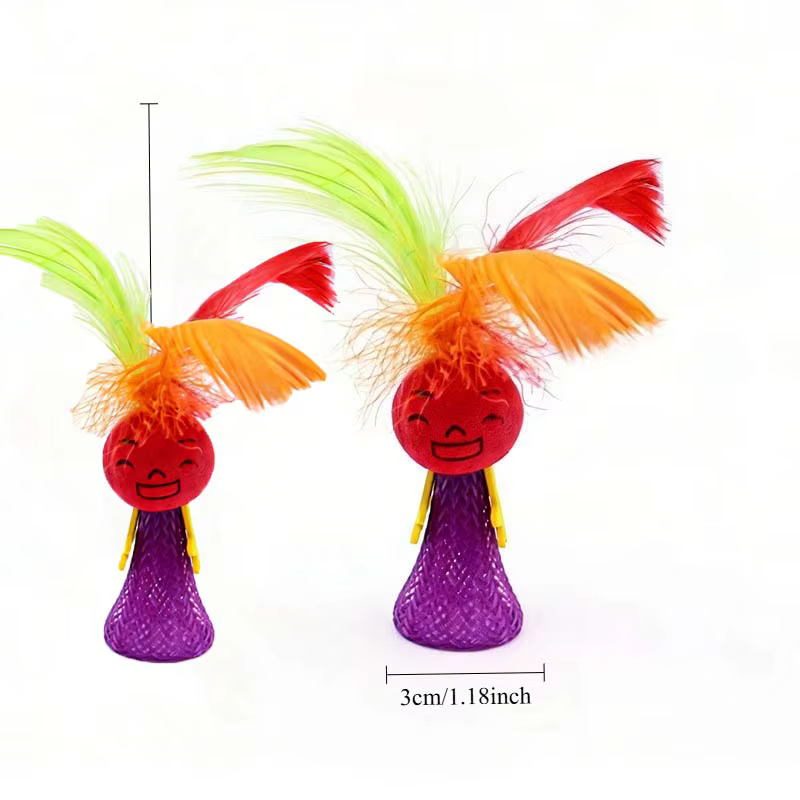 Juguete interactivo para gatos con resorte y plumas – Malla resistente - imagen 5