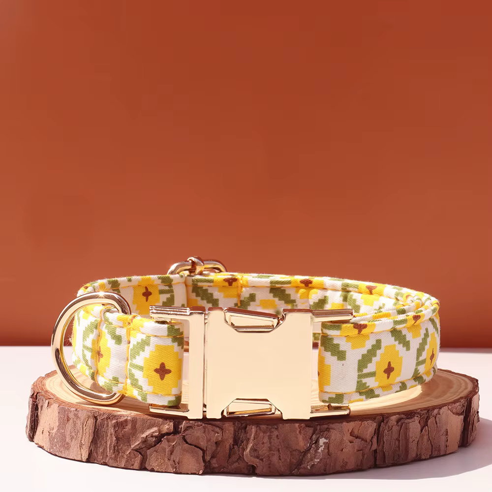 Collar personalizado para perro con flores píxeles y grabado - imagen 5