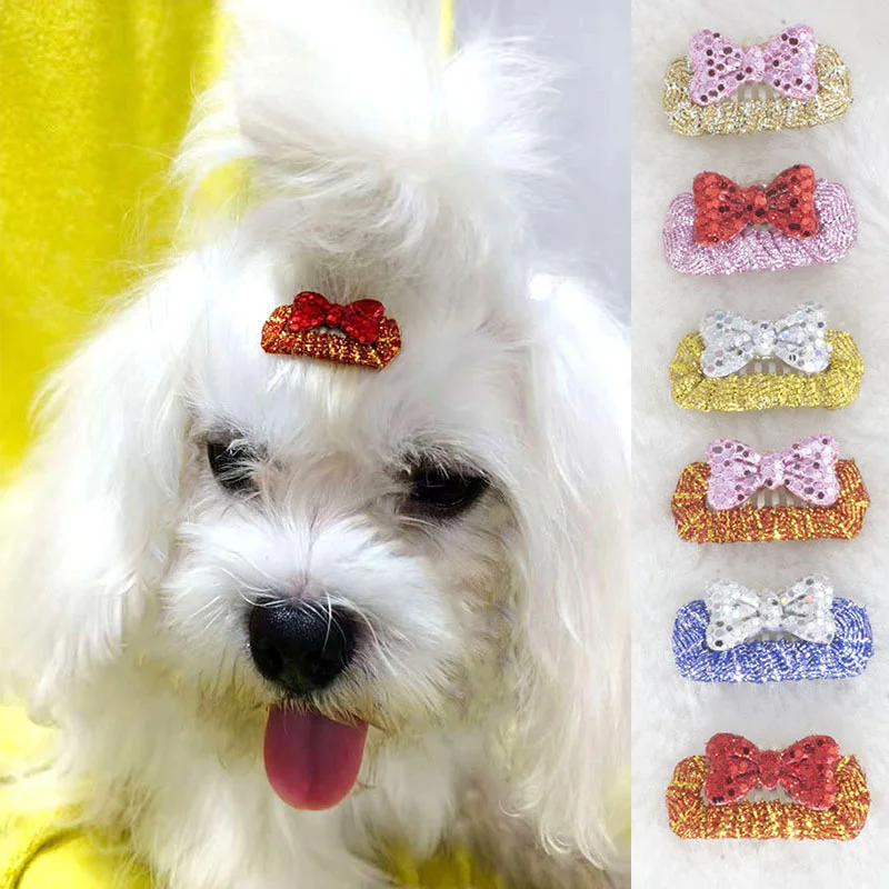 Pinzas para el pelo con lazo lentejuelas: perros y gatos - imagen 5