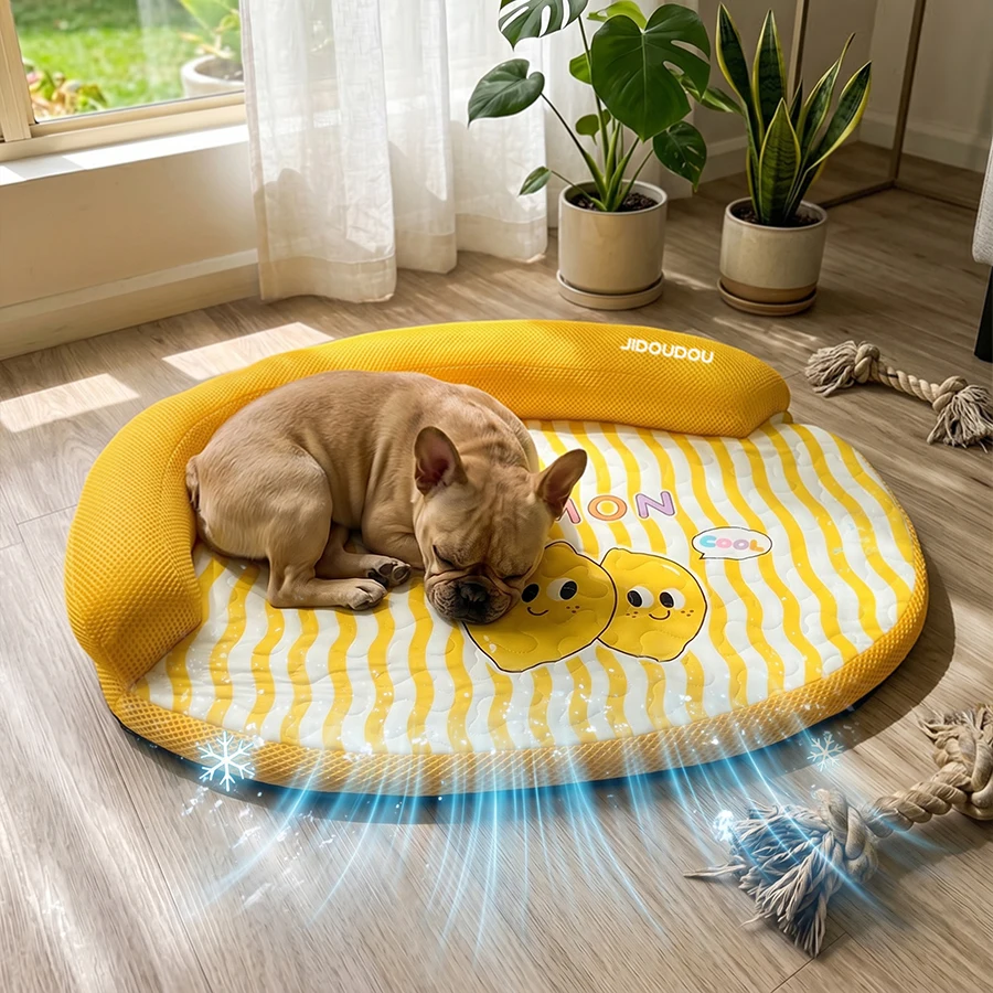 Cama usada en un salón con luz natural
