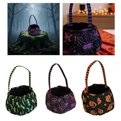 Cubo para dulces de Halloween para niños – Bolsa festiva ligera de desfile