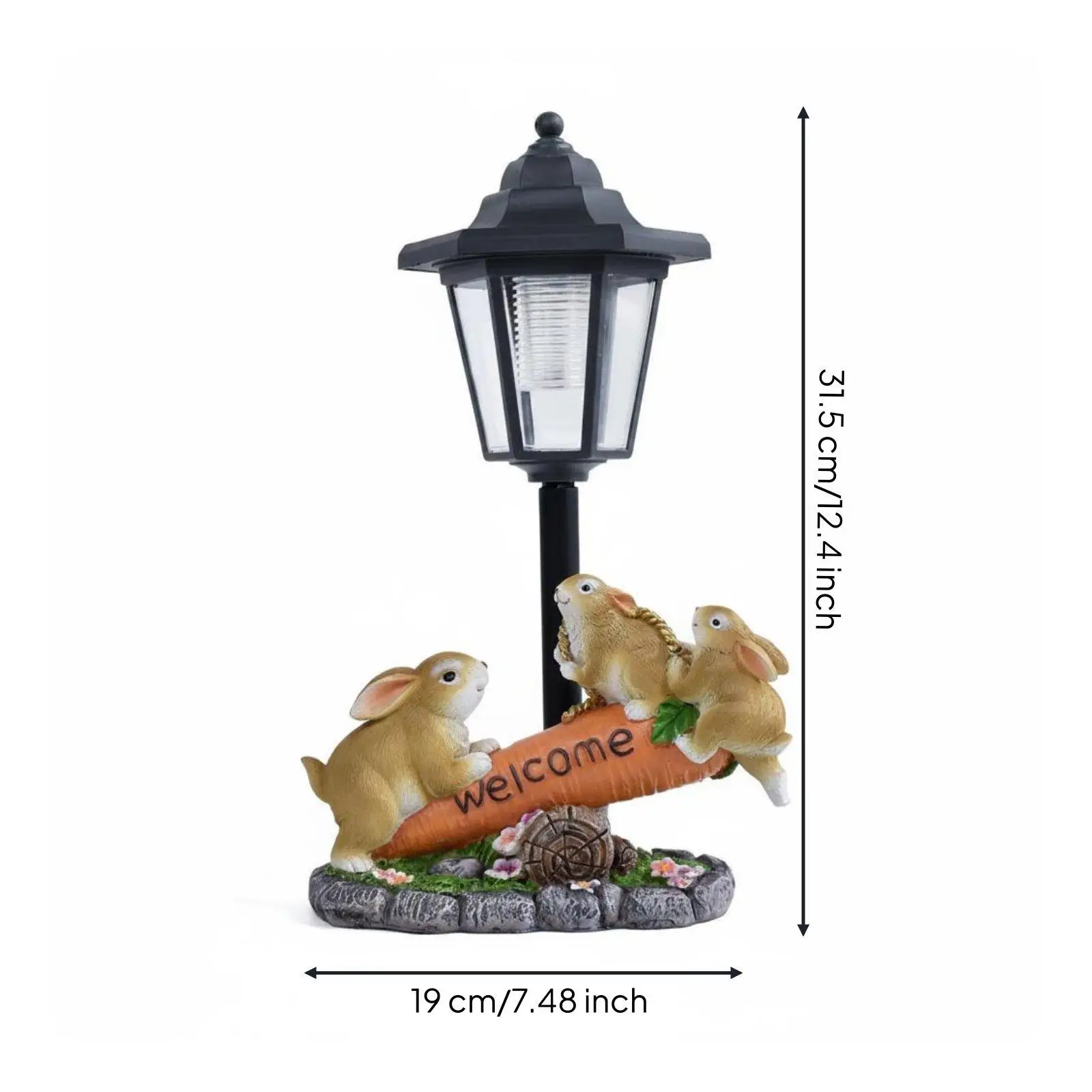 Figura Solar de Conejo para Jardín – Decoración y Luz Exterior - imagen 3