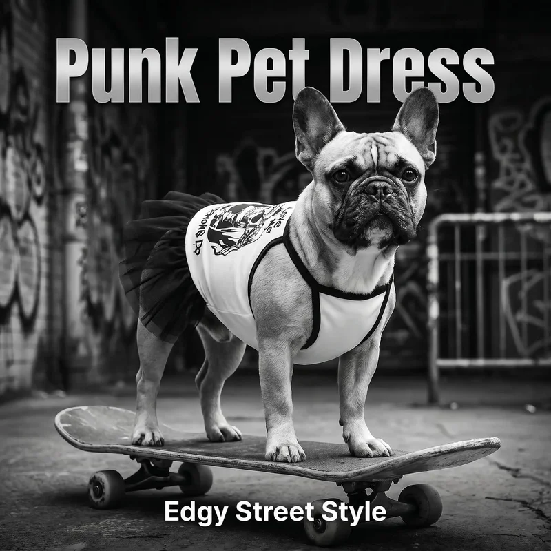 Disfraz Tutú Esqueleto para Perros y Gatos – Traje Halloween con Lazo - imagen 3