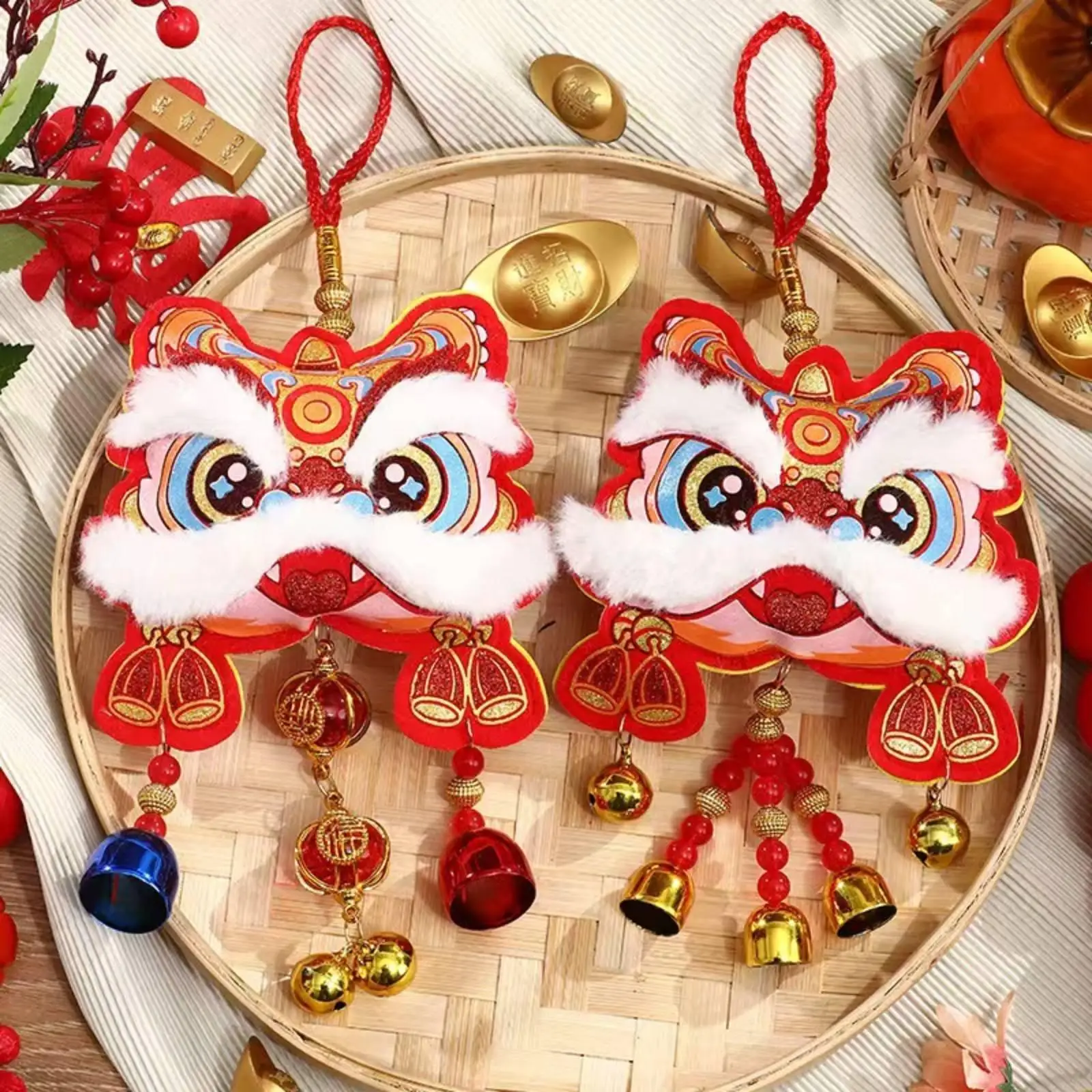 Amuleto de León Chino en Peluche – Colgante Decorativo para Puerta y Espejo - imagen 4