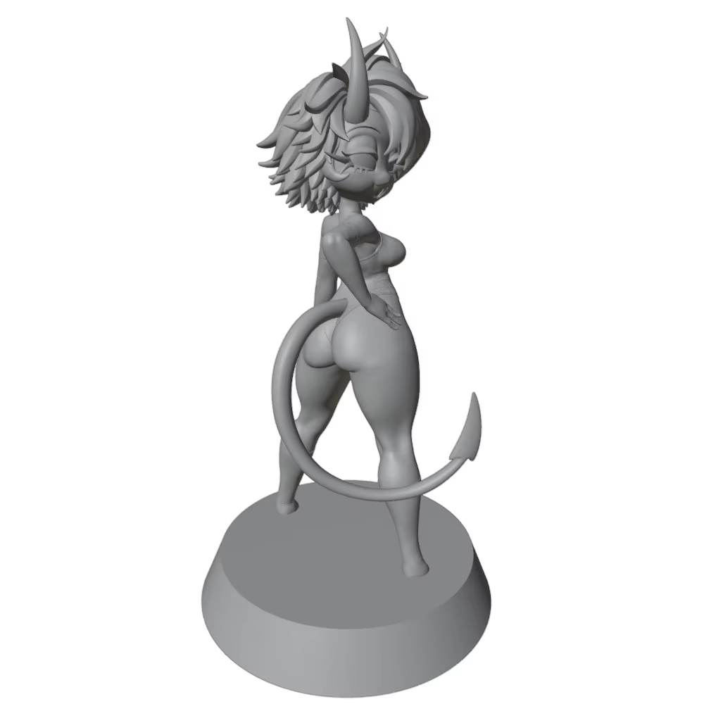 Estatua de personaje anime gris impresa en 3D para montar, sin pintar - imagen 2