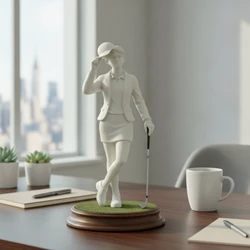 Figura decorativa de golfista con base para oficina y estantería