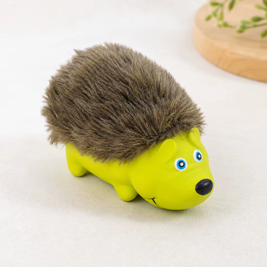Juguete erizo de látex para perros – Masticable y chirriante