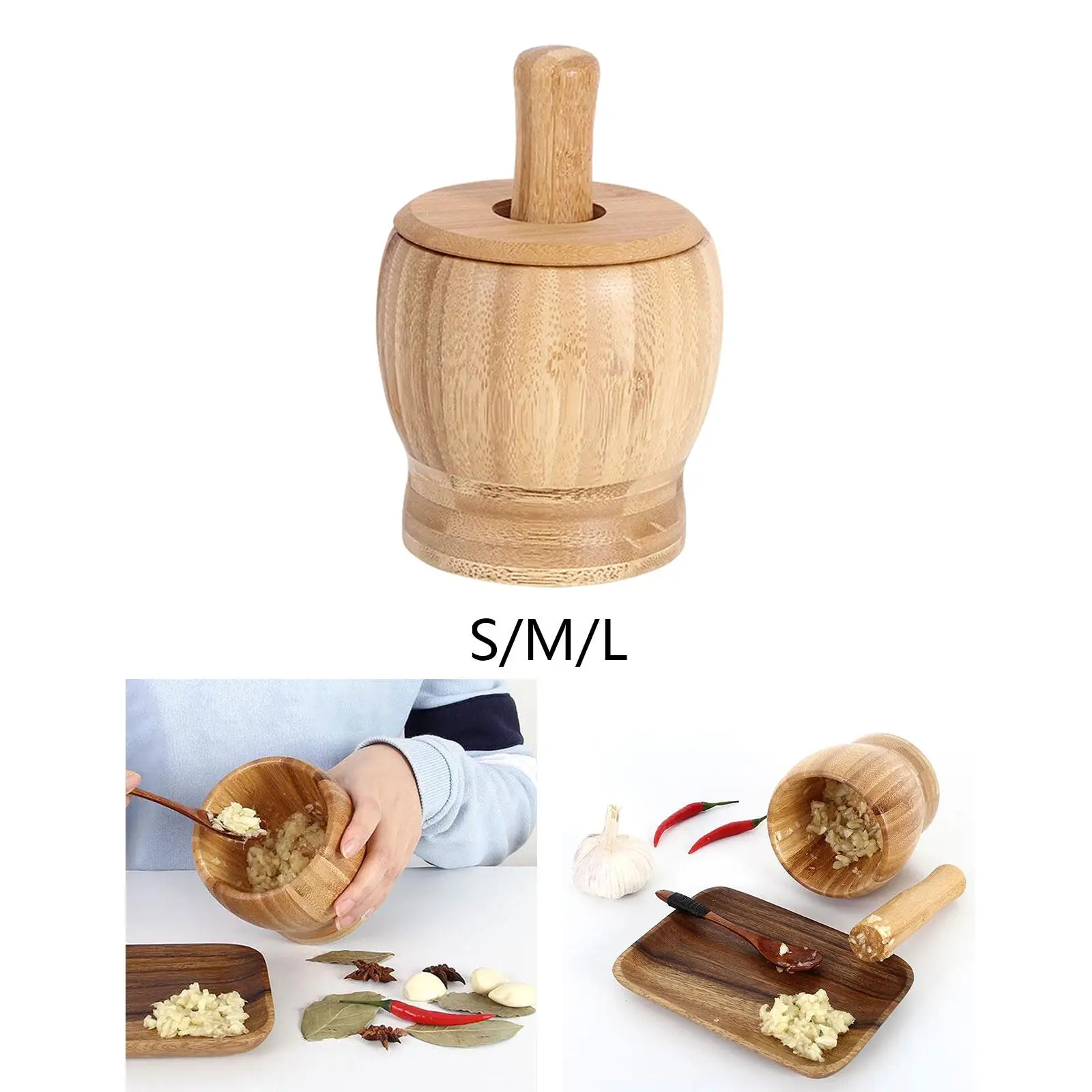 Mortero de madera con pilón para gatos y perros – Base antideslizante - imagen 5