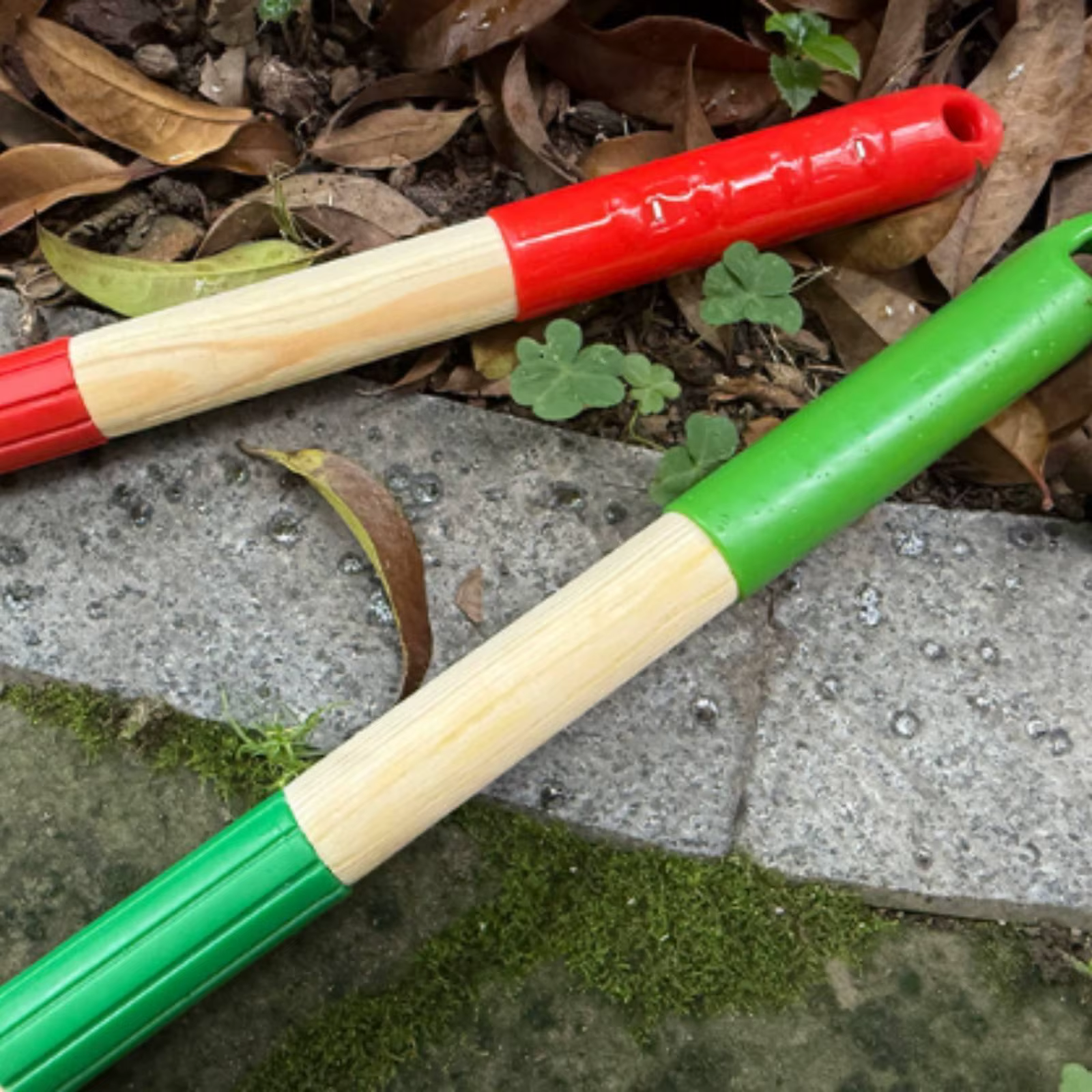 Rastrillo hojas ajustable infantil mango madera pala plástico - imagen 2