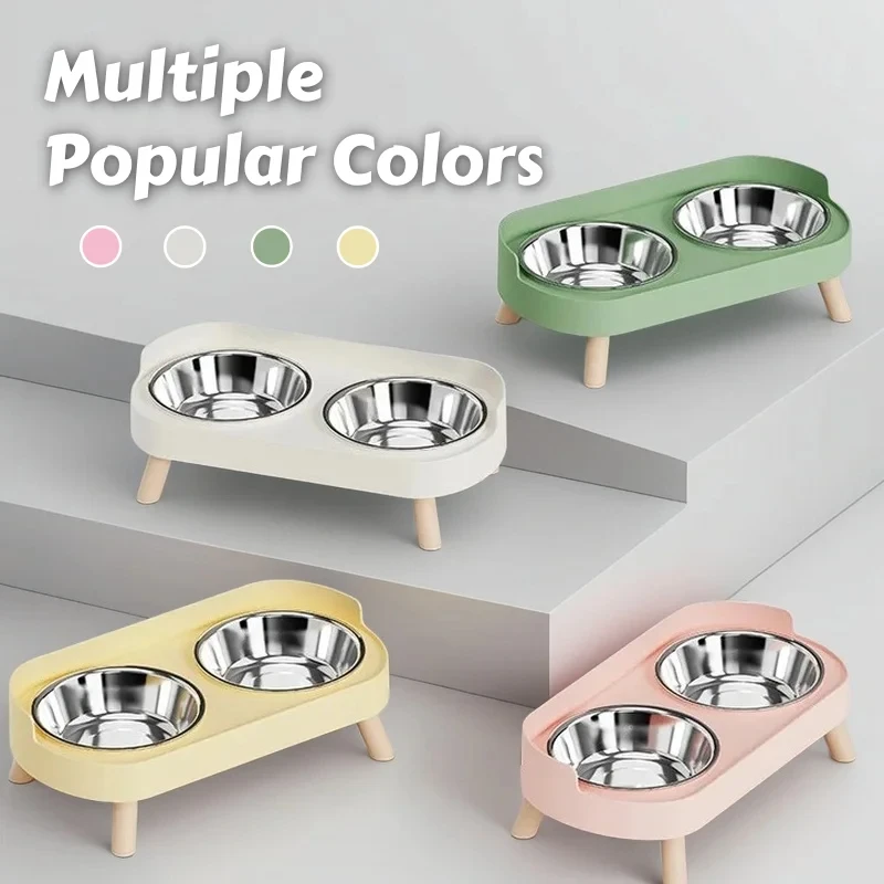 Comedero doble acero inoxidable para gatos y perros – Soporte ergonómico - imagen 5