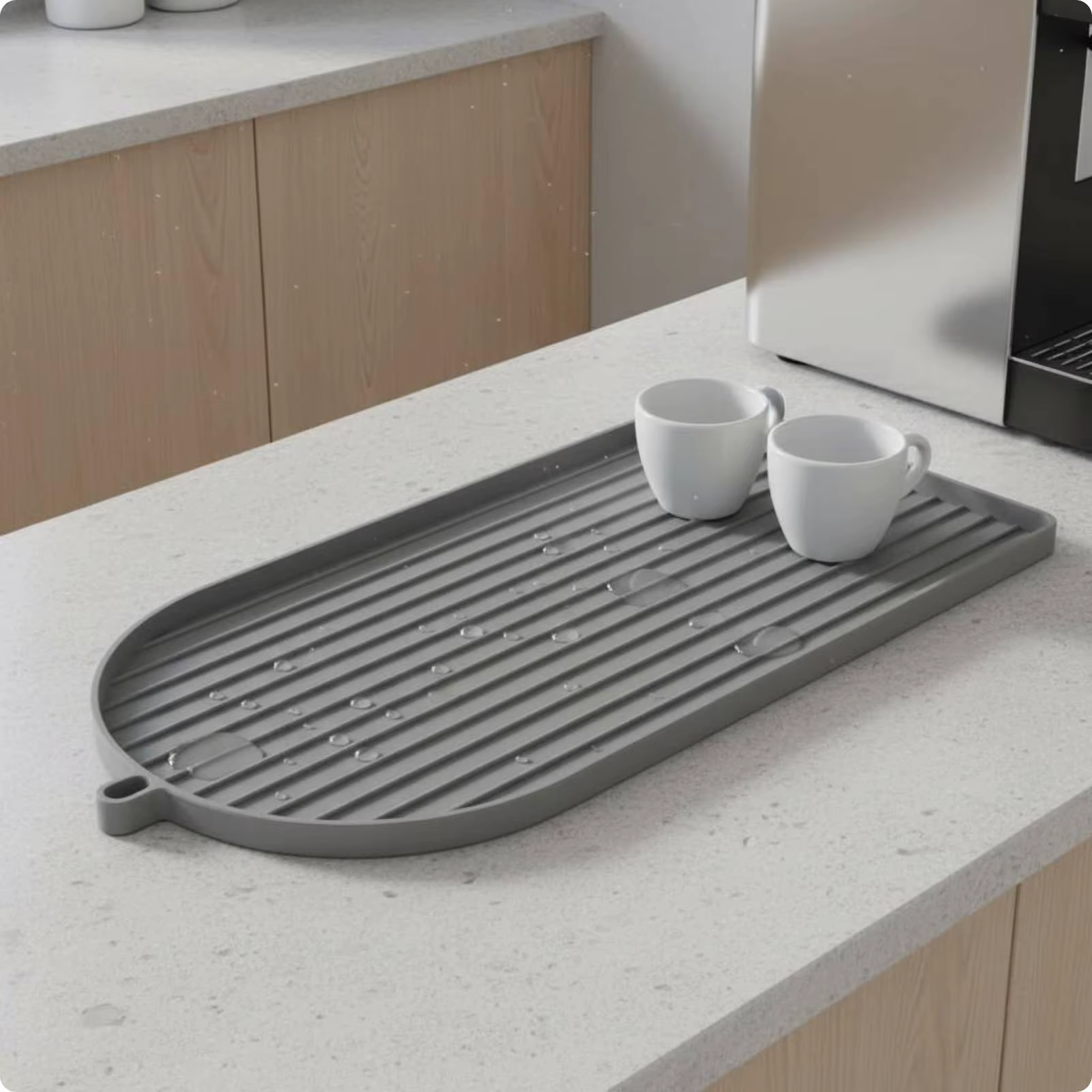 Alfombrilla impermeable de silicona para cafetera – Protege la encimera