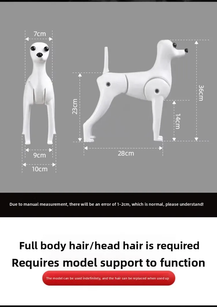 Cabeza de maniquí tipo Poodle para entrenamiento de peluquería