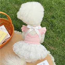 Vestido de verano con lazos y flores para perros: Chihuahua y Pomerania