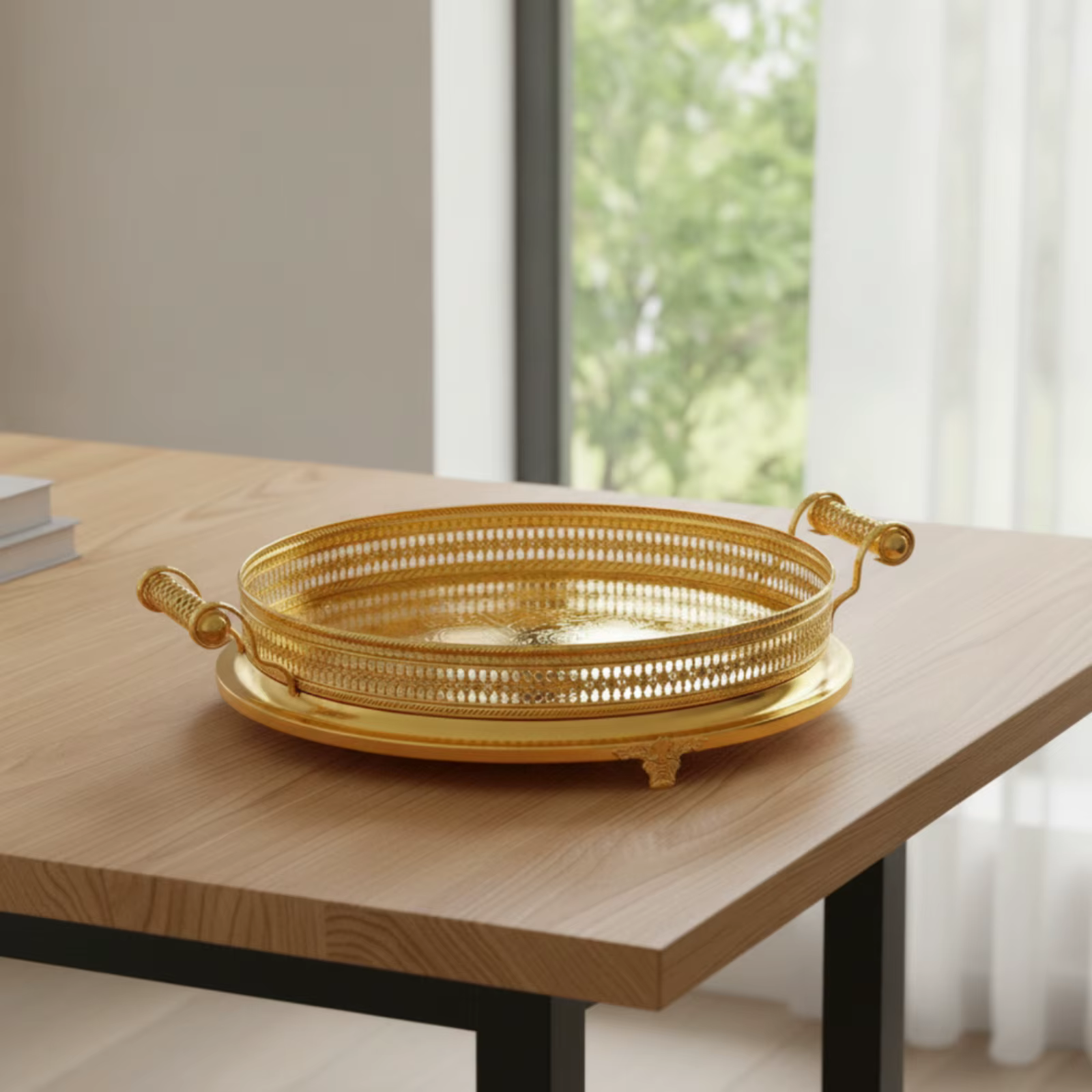 Bandeja de metal perforado para gatos y perros – plato decorativo elegante - imagen 3
