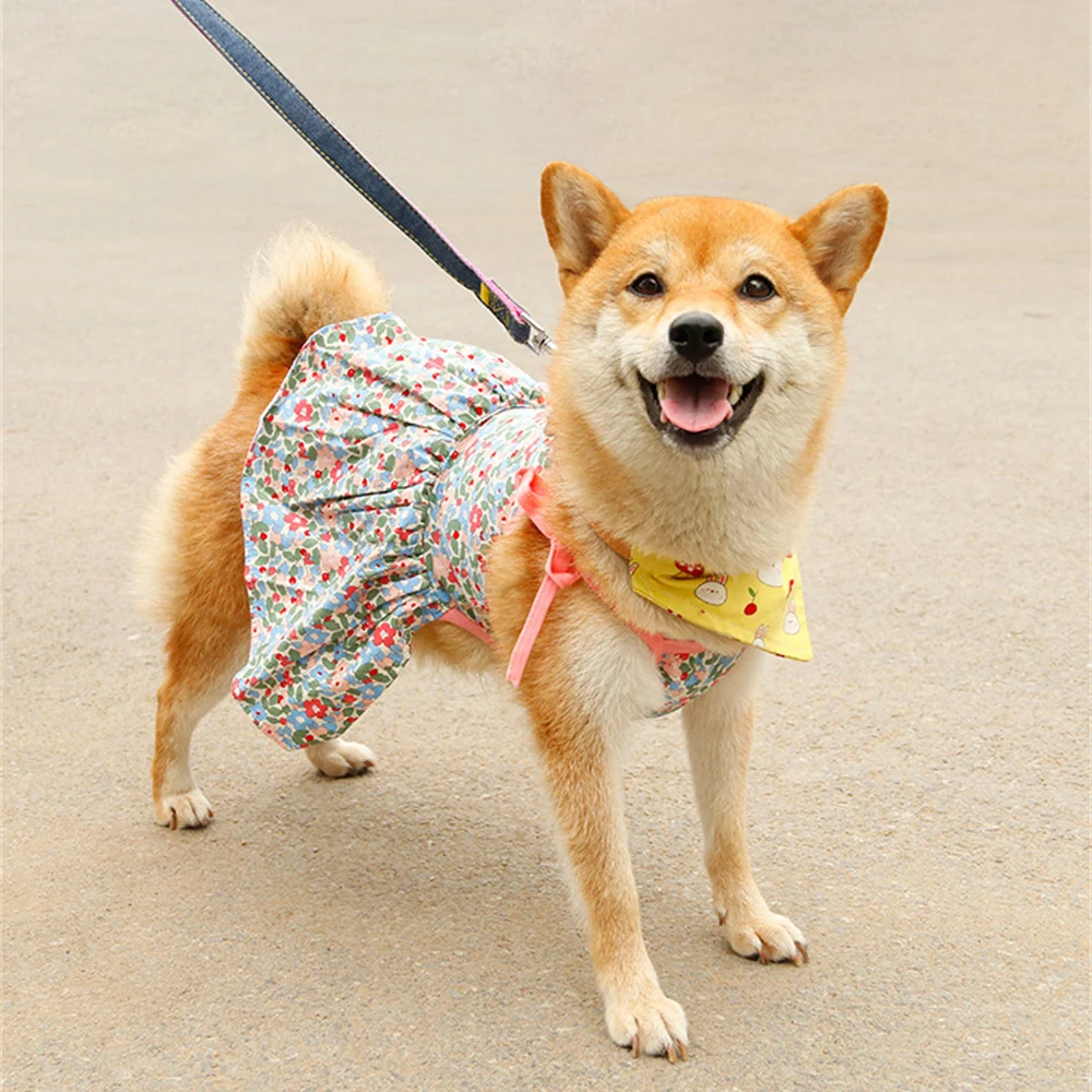 Vestido princesa con flores para perros pequeños – falda con tirantes - imagen 5