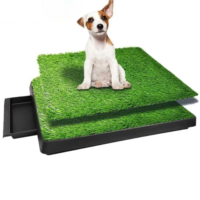 Bandeja sanitaria para perros con césped artificial en interior - imagen 3
