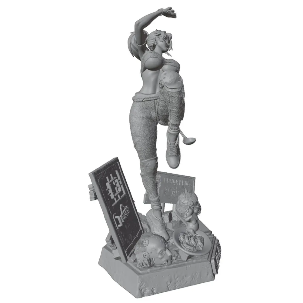 Figura miniatura de chica en resina 1:24 para montar y pintar - imagen 5