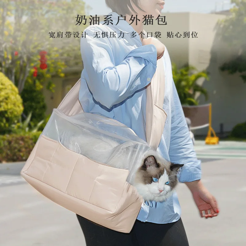Mochila bandolera transpirable para gatos y perros pequeños – Impermeable - imagen 2