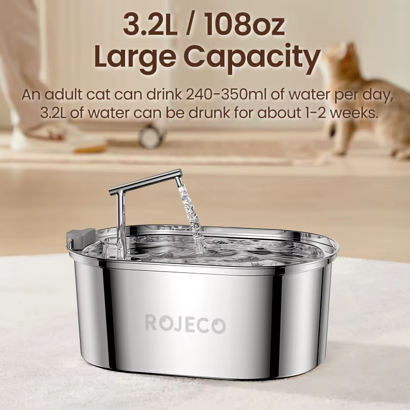 Fuente de agua automática de acero inoxidable para gatos y perros - imagen 2