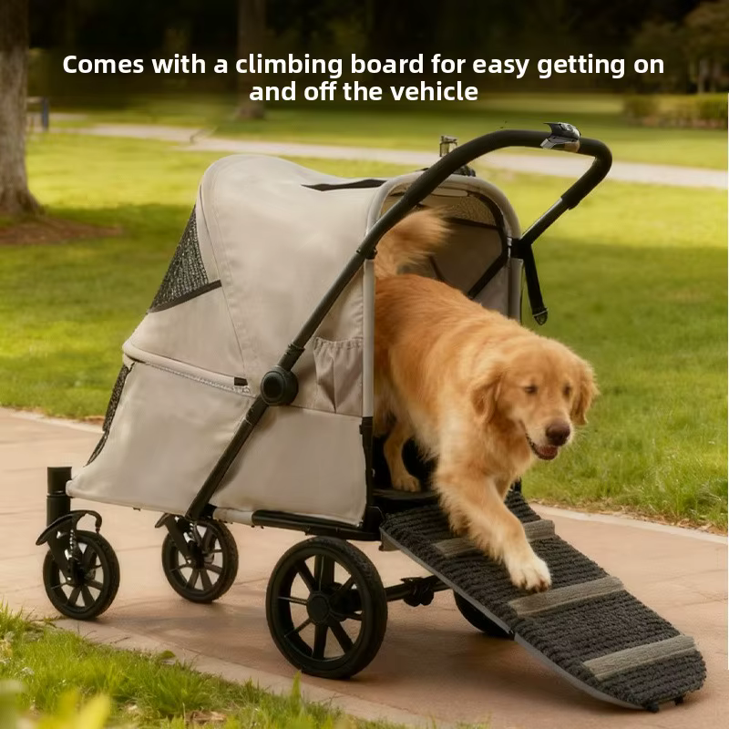 Carrito plegable con subida para perros – Silla ruedas portátil - imagen 4