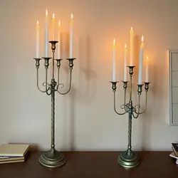Portavelas decorativo metálico para velas, soporte de hogar