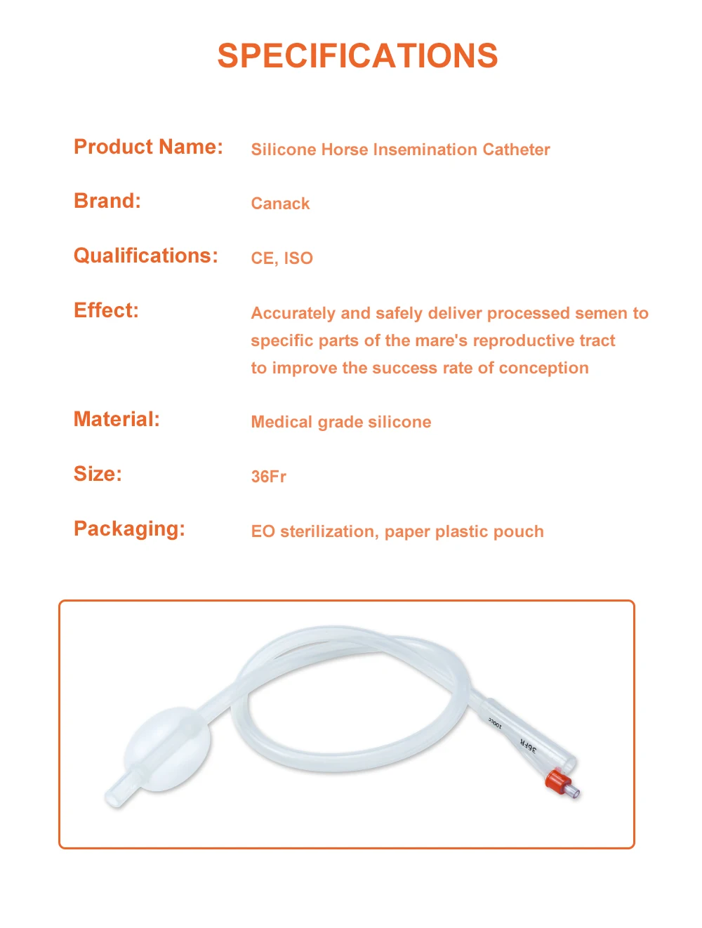 Conjunto de herramientas de cría equina y catéter estéril