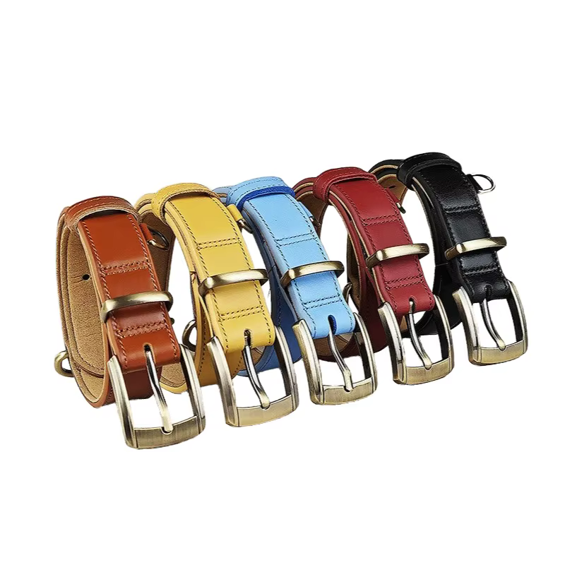Collar de cuero real para perros – Ajustable antitiro para paseos - imagen 3