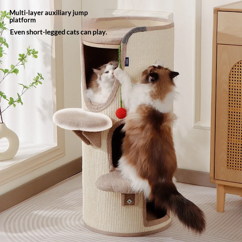 Árbol rascador para gatos con sisal, cama, túnel y juguete - imagen 4