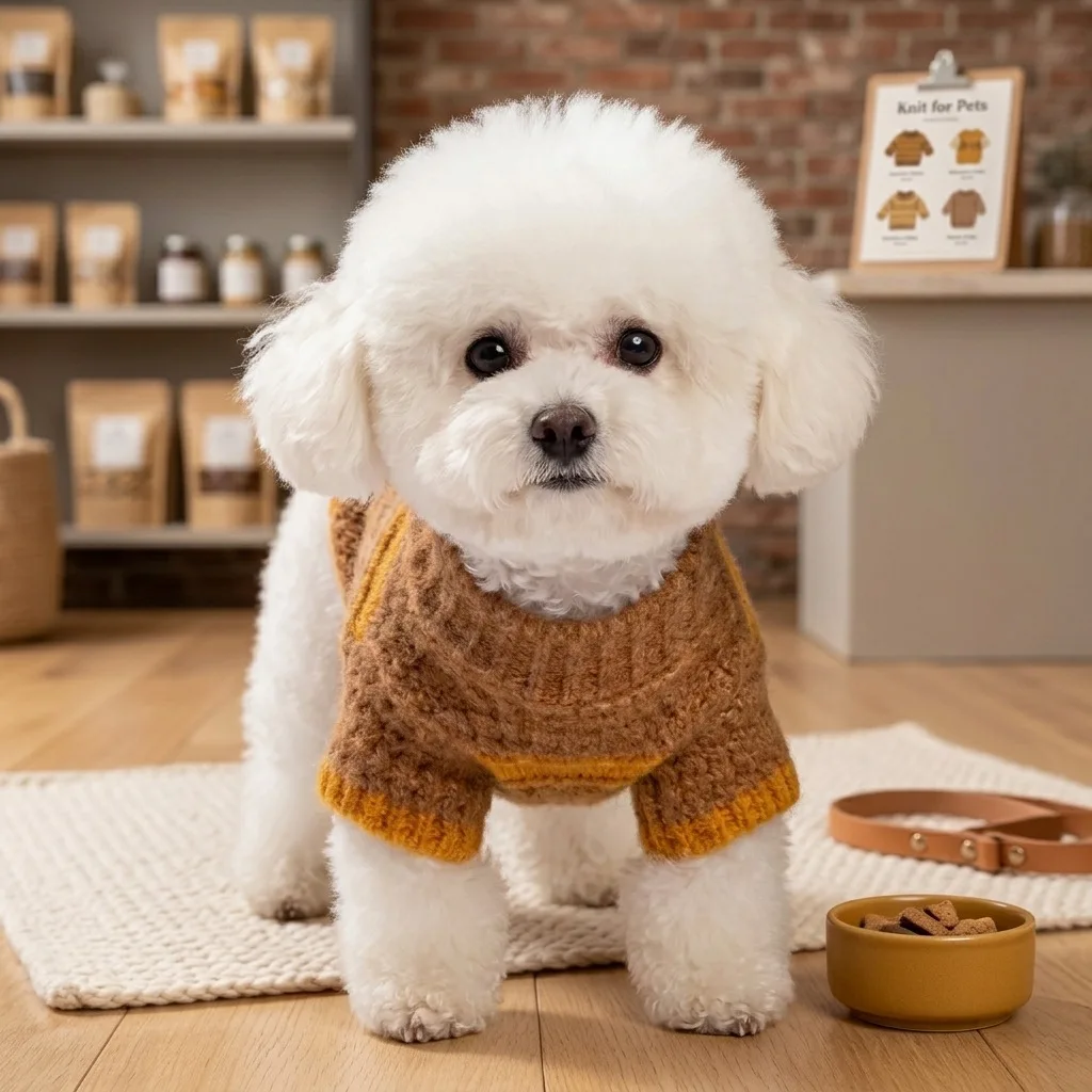 Suéter punto rayas cuello alto para perros pequeños y gatos - imagen 5