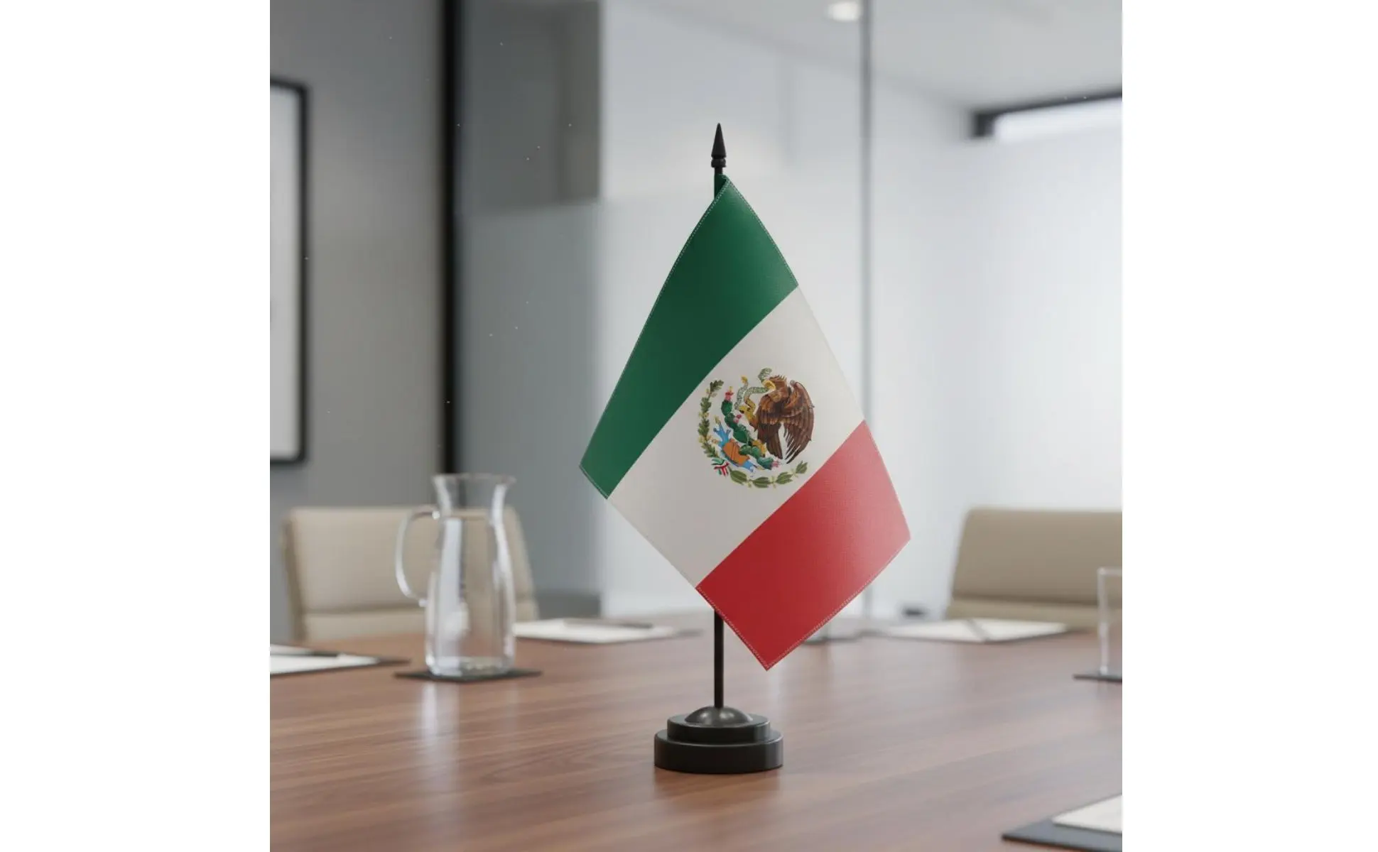 Bandera de escritorio con soporte para decoración internacional