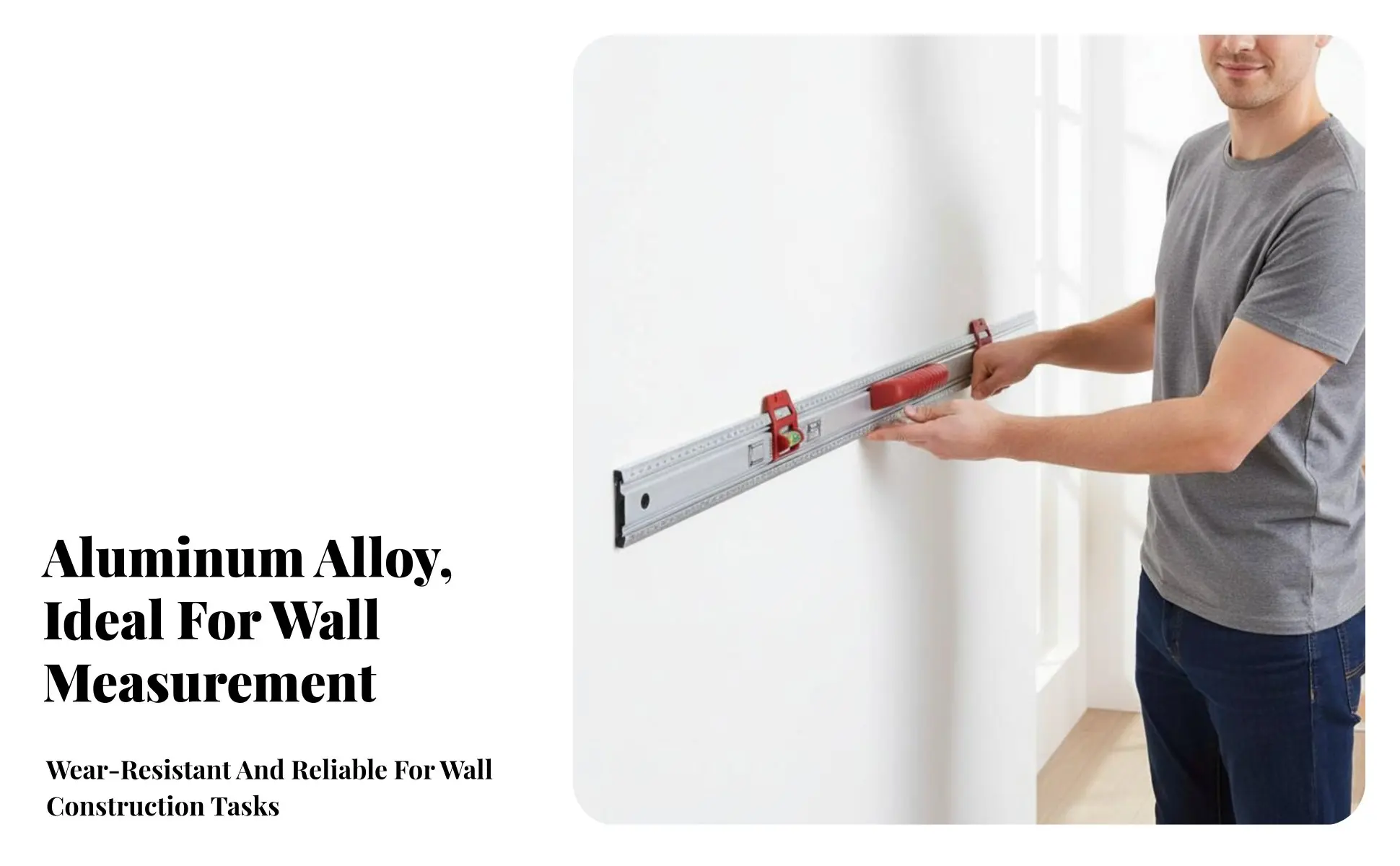 Regla de aluminio resistente para trabajos de alineación