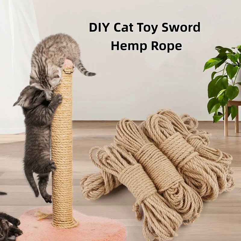 Rascador de sisal natural con cuerda para gatos – protege muebles
