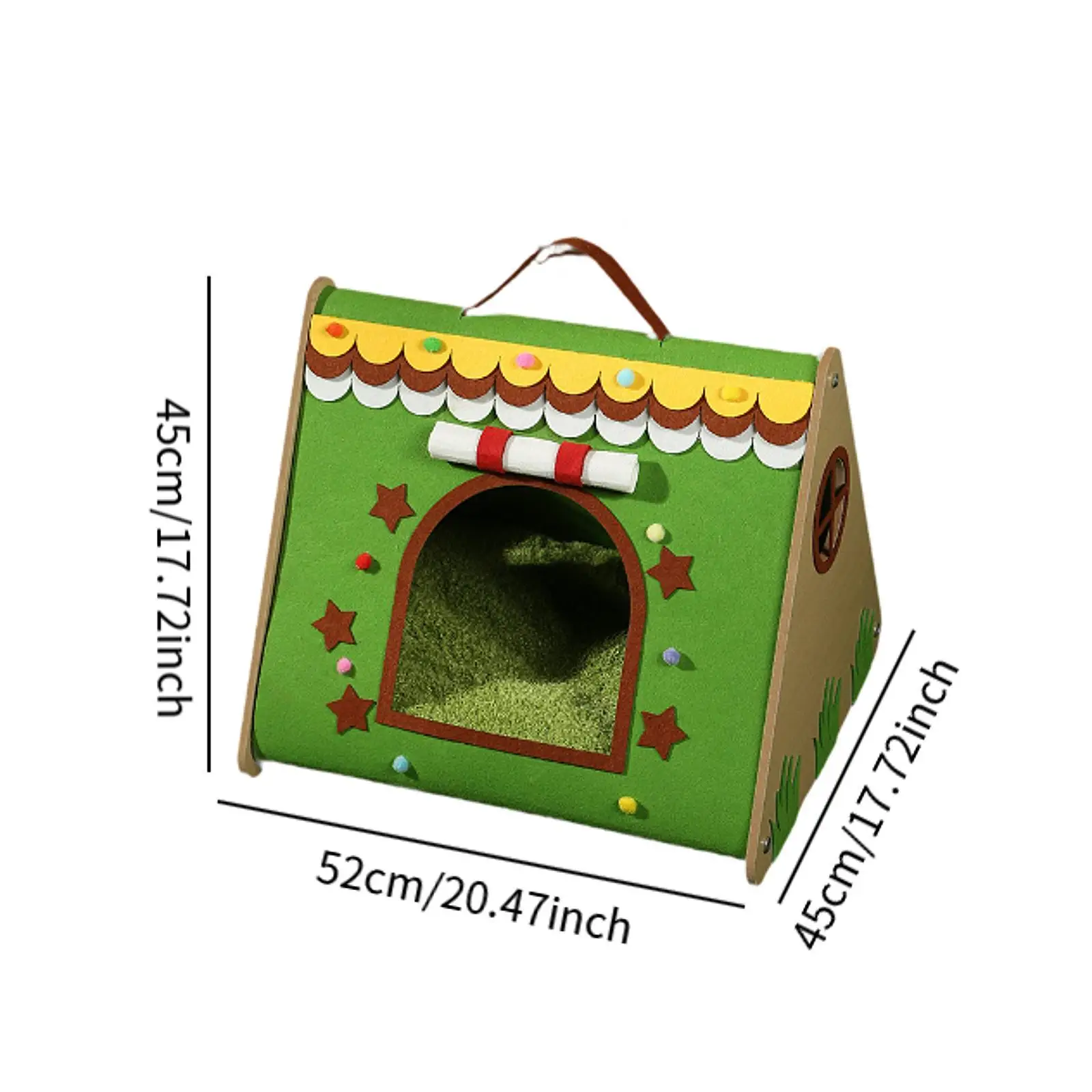 Cat House with Pad Semi Closed Pet Bed Warmer Pet Supplies Nest Anti Slip Cat Beds for Small Medium Dogs and Cats