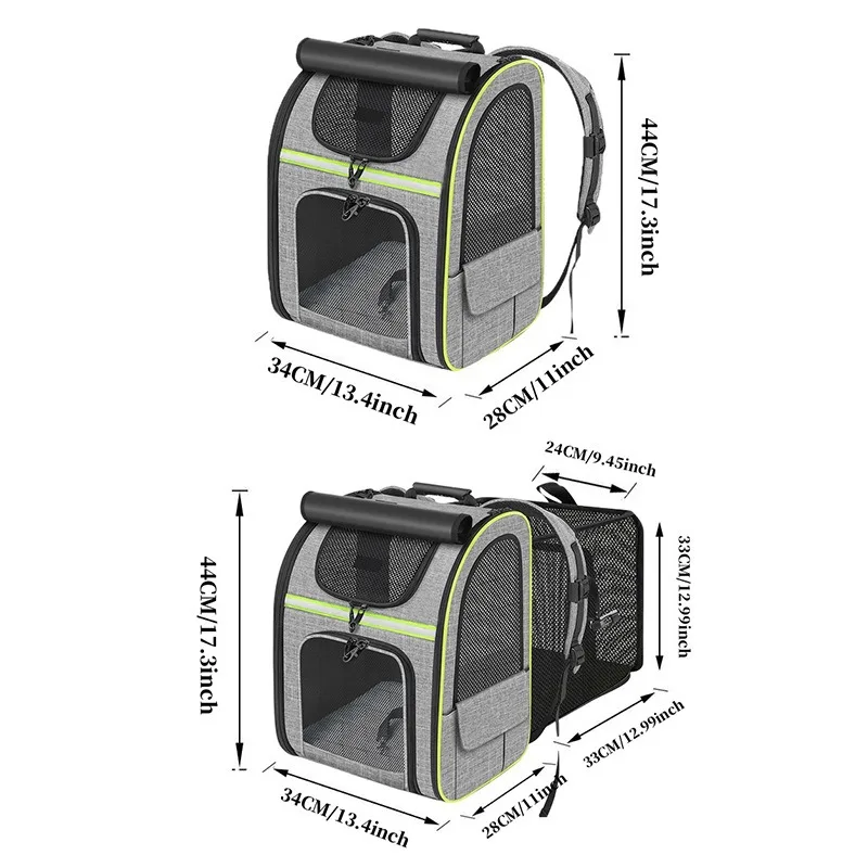 Mochila transportín expandible para gatos y perros – Viaje transpirable plegable - imagen 5