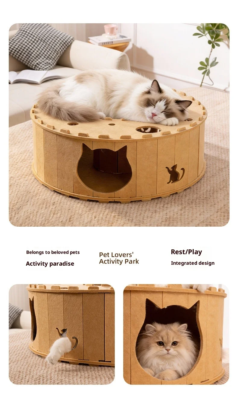 Túnel integrado para que el gato rote entre zonas