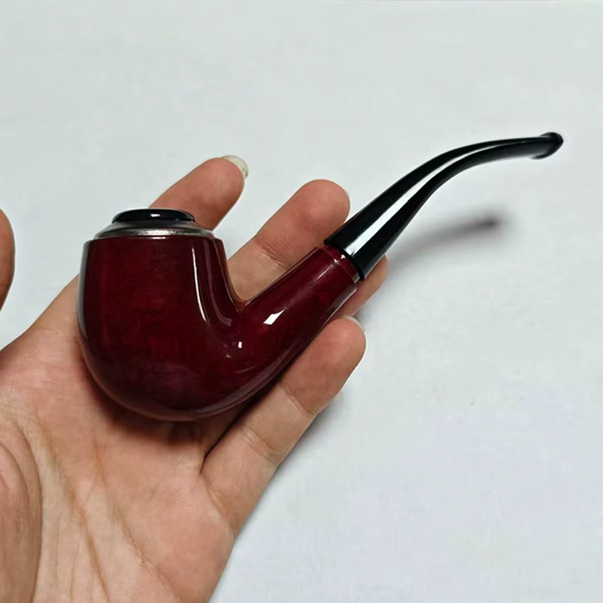Pipa para fumar vintage artesanal con filtro y boquilla desmontable - imagen 4