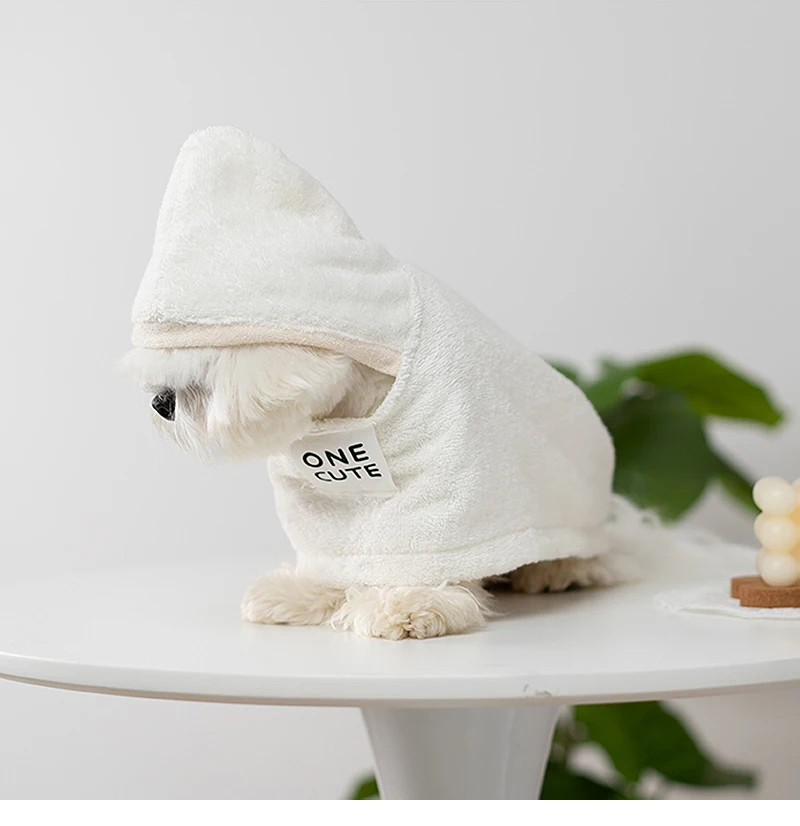 Toalla de baño con gorro para mascota