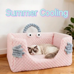 Cama refrescante de verano para perros y gatos, portátil y lavable