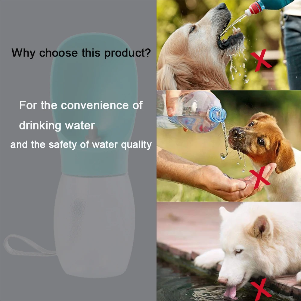 Botella de agua portátil Holapet con taza integrada para perros