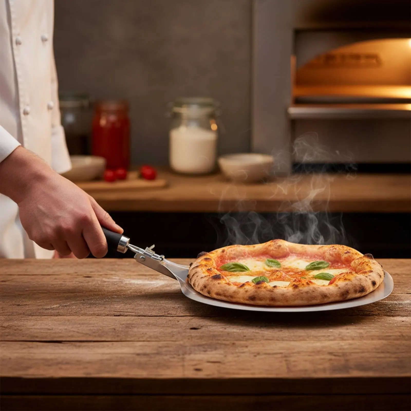 Pala para pizza de acero inoxidable plegable, fácil de limpiar y ligera - imagen 3