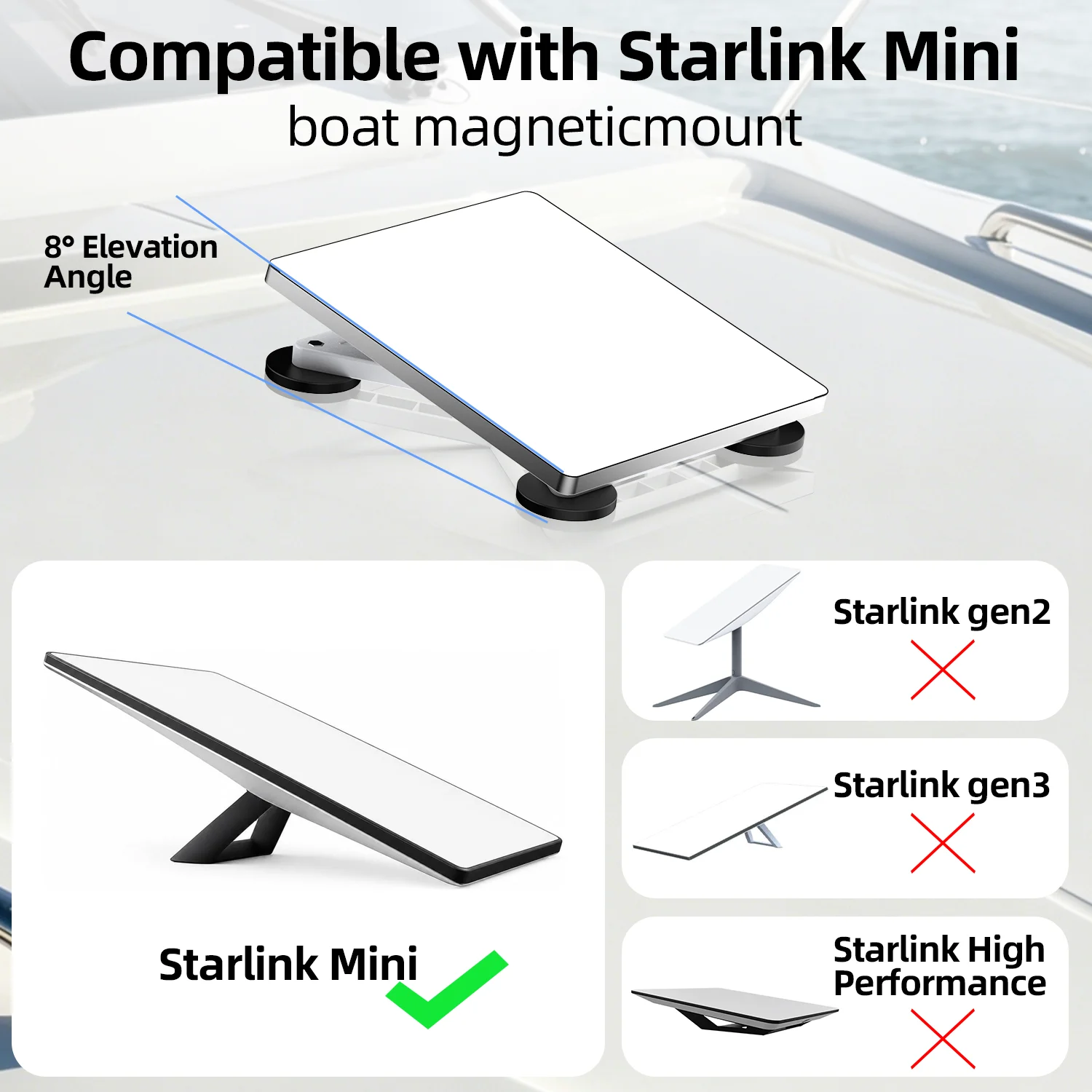 Soporte magnético techo para Starlink Mini – Montaje universal 4 imanes - imagen 3