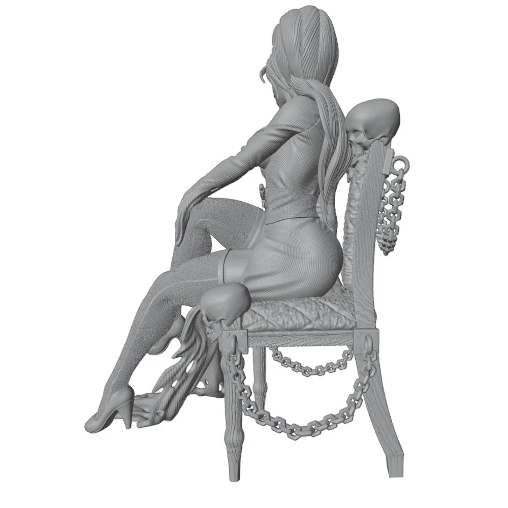 Figura Resina Girl Escala 1/24 – Kit Miniatura GK 75mm sin Pintar - imagen 2