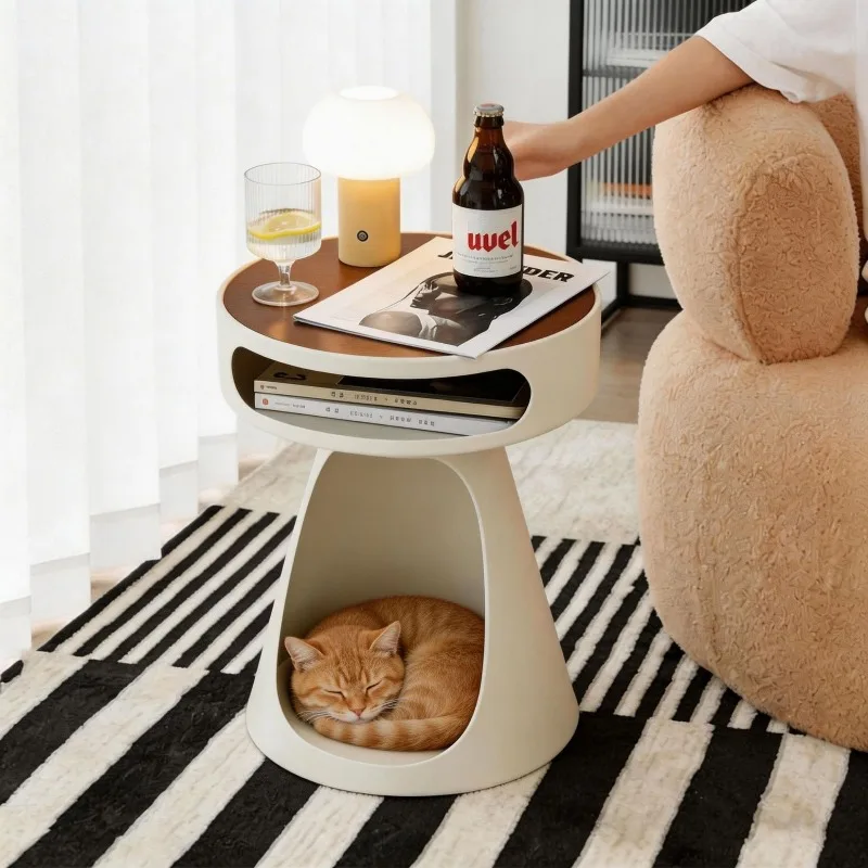 Mesa de noche 2 en 1 con cama-casa para gatos pequeños - imagen 2