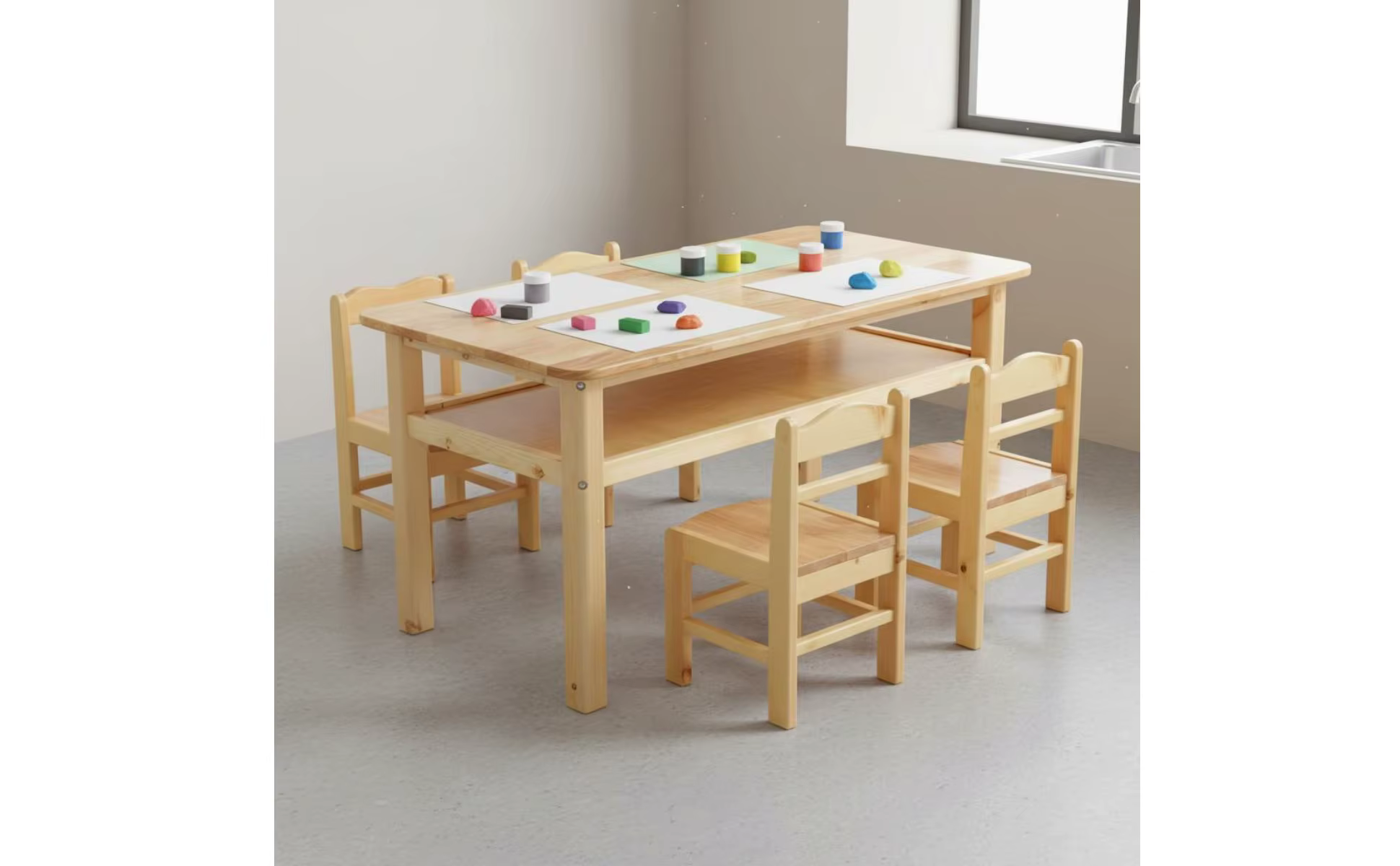 Tablero de doble nivel para arte y almacenamiento